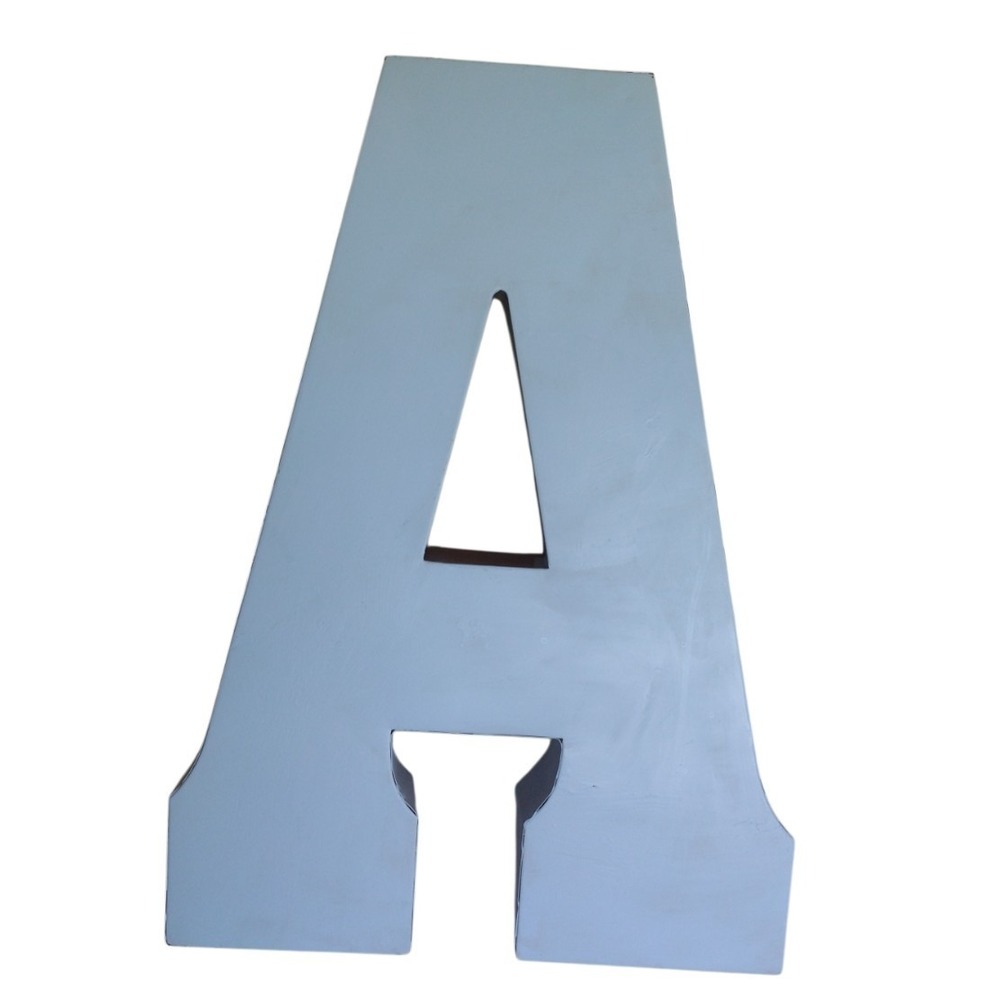 Metallic Painted Decorative Letter ,"A" 20.5" HX 14.5"WX 2" D Paint In Blue